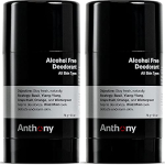 Anthony Alcohol Free, Aluminum Free Deodorant for Men – Non-Irritant Cool Gel Stick for Sensitive Skin – Sport Strength Stick Prevents Odor All Day – Clear, Stain Free – 2.5 Fl Oz - Pack of 2
