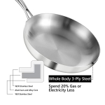 LOLYKITCH Whole Body Tri-Ply Stainless Steel 10 Inch Frying Pan ,Skillet with Ergonomic Handle, Compatible with Induction Stoves, Gas Stoves, Ceramic Stoves, Electric Stoves and Oven Safe - Image 5