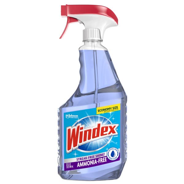 41CraUh2KcL.jpg Windex Ammonia-Free Glass Cleaner, Crystal Rain Scent, Spray Bottle, 32 fl oz - Image 1