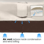 Vailge 2-Seater Heavy Duty Patio Bench Loveseat Cover, 100% Waterproof Outdoor Sofa Cover, Lawn Patio Furniture Covers with Air Vent, Small(Standard), Beige & Brown - Image 3