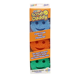 Scrub Daddy Color Sponge - Scratch-Free Multipurpose Dish Sponge Color Variety Pack - BPA Free & Made with Polymer Foam - Stain & Odor Resistant Kitchen Sponge (3 Count)