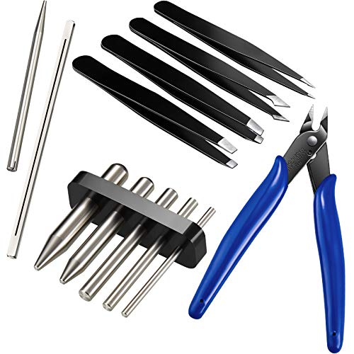 511cZtzmypL.jpg 12 Metal DIY Model Kits Tool Including 7 Metal Model Long Edge Bending Tools Tab Twisting Tool Cylinder Cone Shape Bend Assist Tool 1 Clipper 4 Metal Tweezers for 3D Metal Jigsaw Puzzles Assembly - Image 1