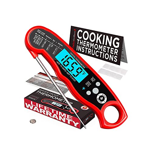 514asAjNQmL.jpg Alpha Grillers Instant Read Meat Thermometer for Grill and Cooking. Best Waterproof Ultra Fast Thermometer with Backlight & Calibration. Digital Food Probe for Kitchen, Outdoor Grilling and BBQ! - Image 1
