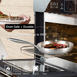 LOLYKITCH Whole Body Tri-Ply Stainless Steel 10 Inch Frying Pan ,Skillet with Ergonomic Handle, Compatible with Induction Stoves, Gas Stoves, Ceramic Stoves, Electric Stoves and Oven Safe - Image 2