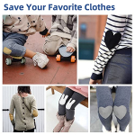 HTVRONT Iron on Patches for Clothing Repair, Fabric Patches Iron on, Black White Gray Beige Brown Repair Decorating Kit 20 Pieces Iron on Patch Size 3.7" by 4.9" (9.5 cm x 12.5 cm) - Image 5