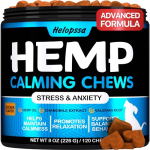 Hemp Calming Chews for Dogs with Anxiety and Stress - Dog Calming Treats - Dog Anxiety Relief - Storms, Barking, Separation - Valerian - Hemp Oil - Calming Treats for Dogs - Made in USA