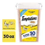 TEMPTATIONS Classic Crunchy and Soft Cat Treats Tasty Chicken Flavor, 30 oz. Tub - Image 3