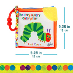Let's Count Soft Book - World of Eric Carle the Very Hungry Caterpillar Baby on the Go Clip Teething Crinkle Soft Sensory Book for Babies, 5.25x5.25 Inch - Image 4