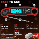 Alpha Grillers Instant Read Meat Thermometer for Grill and Cooking. Best Waterproof Ultra Fast Thermometer with Backlight & Calibration. Digital Food Probe for Kitchen, Outdoor Grilling and BBQ! - Image 4
