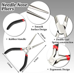10 Pieces Metal DIY Model Tool Sets Tab Edge Cylinder Cone Shape Bending Assist Tools and Nozzle Pliers Flat Nose Pliers Needle Nose Pliers for 3D Metal Jigsaw Puzzles Assembly - Image 5