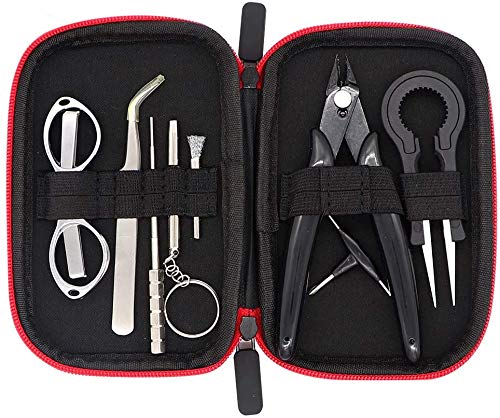DIY Tool Kit Jig Winding Set,Ceramics Tweezers,Cutter,Folding Scissors, Brush, Screwdrivers with A Carrying Case