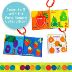 Let's Count Soft Book - World of Eric Carle the Very Hungry Caterpillar Baby on the Go Clip Teething Crinkle Soft Sensory Book for Babies, 5.25x5.25 Inch - Image 7