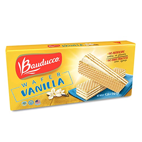 51sy7f4iDFL.jpg Bauducco Vanilla Wafers - Crispy Wafer Cookies With 3 Delicious, Indulgent, Decadent Layers of Vanilla Flavored Cream - Delicious Sweet Snack or Desert - 5.82oz (Pack of 1) - Image 1
