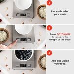 Etekcity Food Kitchen Scale, Digital Grams and Ounces for Weight Loss, Baking, Cooking, Keto and Meal Prep, LCD Display, Medium, 304 Stainless Steel - Image 12