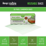 Responsible Products Certified Compostable SNACK Resealable Zip Bag, Extra Strength Food Bags, Plant-Based Freezer-Safe (50 Pack) - Image 3