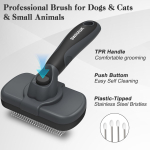 Swihauk Self Cleaning Slicker Brush for Dogs & Cats & Small Pets, Skin Friendly Grooming Cat Brush, Dog Brush for Shedding, Deshedding Brush, Hair Brush Puppy Brush for Haired Dogs, Gray - Image 7