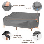 Vailge Heavy Duty Patio Sofa Cover, 100% Waterproof 3-Seater Outdoor Sofa Cover,Lawn Patio Furniture Covers with Air Vent and Handle,79" Wx 37" Dx 35" H,Grey - Image 4