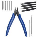 Catcan 12 Pieces Metal Puzzle Tool Set, DIY Metal Model Kit Including Clippers Edge Bending Tools Tab Twisting Tool Cylinder Cone Shape Bend Assist Tool 4 Metal Tweezers