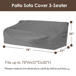 Vailge Heavy Duty Patio Sofa Cover, 100% Waterproof 3-Seater Outdoor Sofa Cover,Lawn Patio Furniture Covers with Air Vent and Handle,79" Wx 37" Dx 35" H,Grey - Image 7
