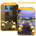ASOMST 2-Pack Garden Solar Lights Outdoor, Cracked Glass Ball Light Waterproof, Decorative Solar Globe Lights Warm White for Yard Pathway Patio Lawn - Image 8