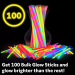 Glow Sticks Bulk Party Favors 100pk - 8" Glow in the Dark Party Supplies, Light Sticks for Neon Party Glow Necklaces and Bracelets for Kids or Adults - Image 5