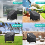 BROSYDA Patio Chair Covers for Outdoor Furniture Waterproof 2 Pack, Lawn Chair Covers 600D Heavy Duty Oxford Cloth, Large Covers for Lounge Lawn Deep Seat Black 38" W x 31" D x 29" H - Image 7