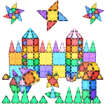 PicassoTiles 100 Piece Set 100pcs Magnet Building Tiles Clear Magnetic 3D Blocks Construction Playboards, Creativity Beyond Imagination, Inspirational, Recreational, Educational Conventional - Image 6