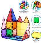 PicassoTiles 100 Piece Set 100pcs Magnet Building Tiles Clear Magnetic 3D Blocks Construction Playboards, Creativity Beyond Imagination, Inspirational, Recreational, Educational Conventional - Image 2